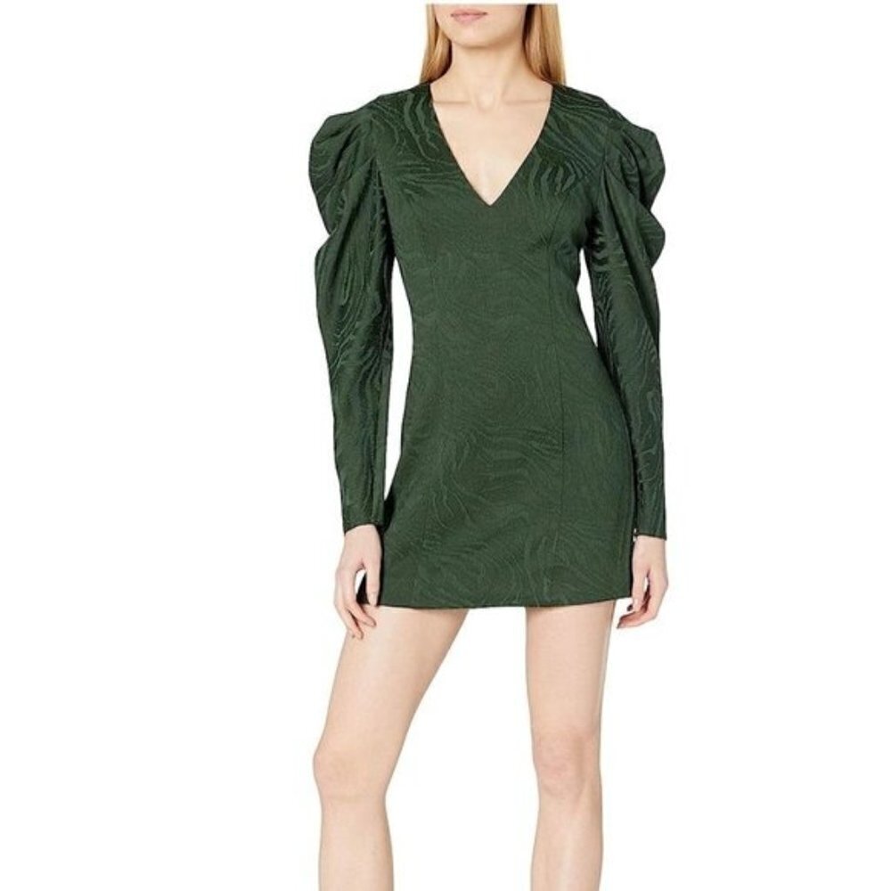 House of Harlow 1960 Revolve Womens Rhys Emerald Green Mini Dress Size: L NWT
